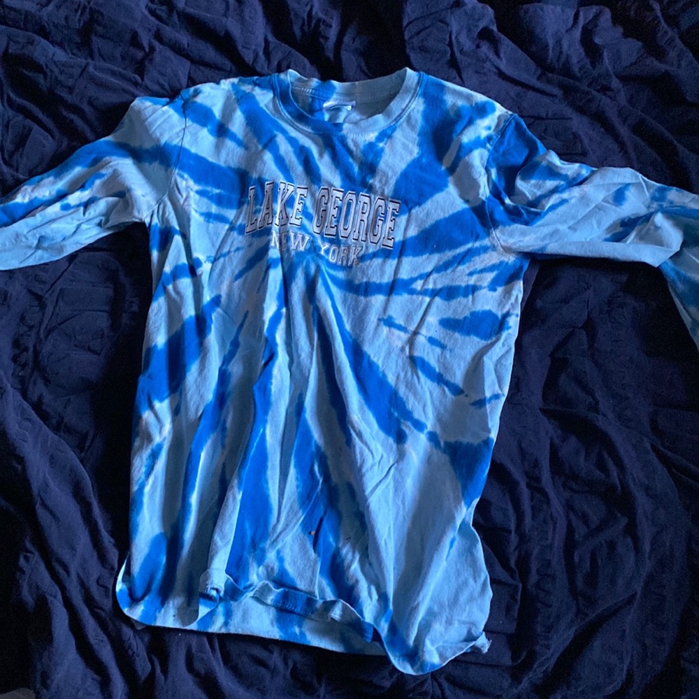 Lake George blue tie dye long sleeve shirt
